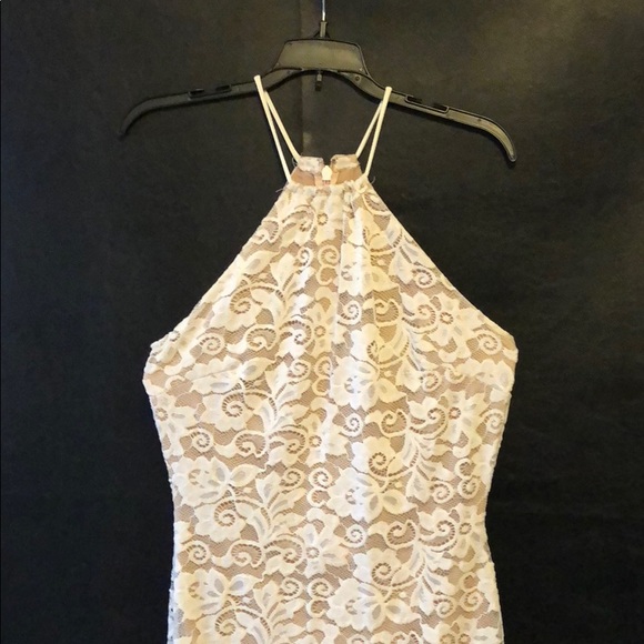 MARCIANO nude and white lace dress Large bridal - Picture 2 of 5